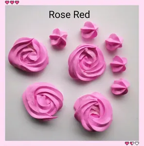Vista dettagliata del set di ciondoli a fiore e stella in crema rosa rossa DIY