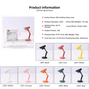Spécifications techniques et 8 coloris pour la mini lampe de lecture LED pliable