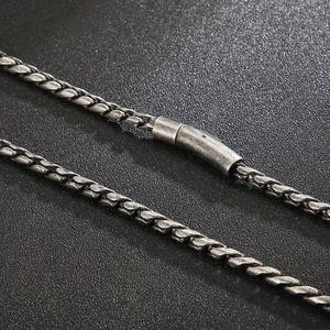 Collier Chaîne En Os De Dragon Torsadé Tissé En Acier Inoxydable 316L Rétro Vintage Hip Hop Streetwear Pour Hommes