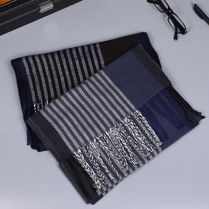 Écharpes d'hiver épaisses avec franges et motifs géométriques pour hommes et femmes