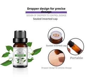 Detailansicht von 10ml Jasminöl mit Tropfdüse und auslaufsicherem Verschluss-Design