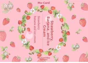 Detail of strawberry cheese themed stickers for scrapbooking and creative decoration