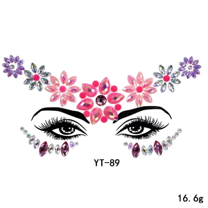 Acrylic face rhinestone stickers for art party and festival makeup decoration sparkle.
