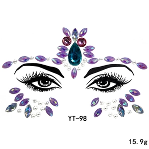 Festival face jewels rhinestones crystal sticker for party makeup body art accessory detail view