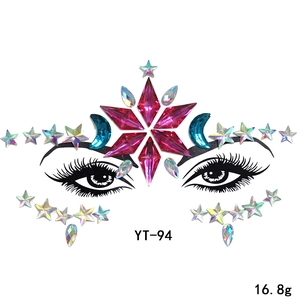 Shimmering face rhinestone stickers, acrylic face gems for festival party makeup and art decor.