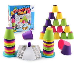 Stacking Cup Game Toy Desktop Battle Puzzle Educational Brain Training Plastic Colorful Interaction
