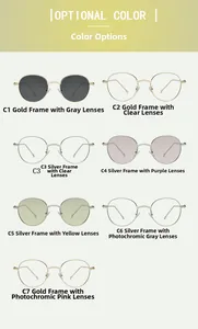 Matrix display of vintage round metal sunglasses in various lens colors and frames