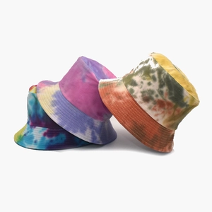 Tie-dye cotton bucket hats for women and men, breathable double-sided outdoor sun hats