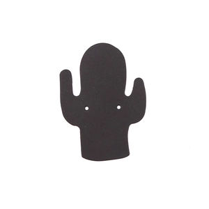 Detail shot of black cactus shaped earring display cards with pre-punched hanging holes