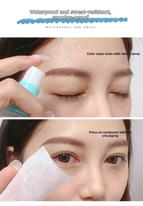 Waterproof and smudge-proof eyebrow pencil test showing long-lasting sweat resistance