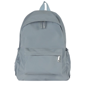 Zaino in nylon grigio-blu impermeabile di grande capacità con eleganti finiture in argento