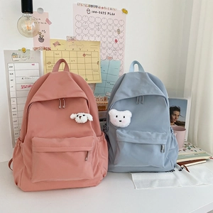 Grandi zaini in nylon impermeabile rosa e blu con graziosi ciondoli a forma di animale