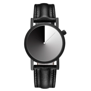 Minimalist Quartz Wristwatch For Women Genuine Leather Strap Gradient Dial Alloy Case Water Resistant Fashion Timepiece