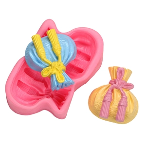Lucky bag silicone mold with tassel detail for DIY soap and chocolate making