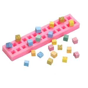 3D alphabet letter silicone mold for DIY fondant, chocolate and resin craft molding
