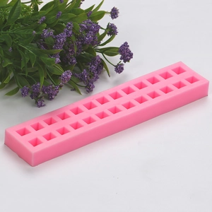 Pink 20-cavity silicone mold for DIY lipstick and rectangle chocolate crafting