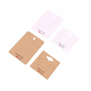 Handmade with love brown and white kraft paper earring display cards for jewelry packaging