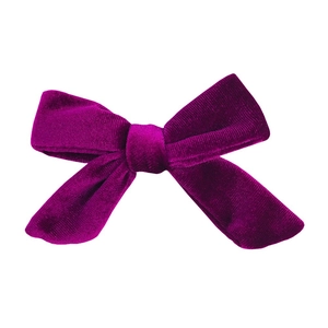 Elegant purple velvet handmade bow accessory with high-end texture and soft sheen