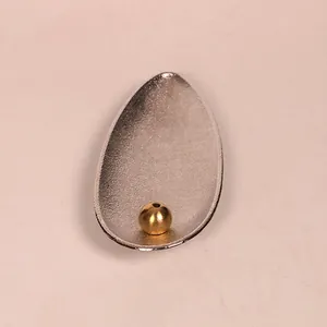 Zen alloy incense stick holder with golden bead and silver water drop tray
