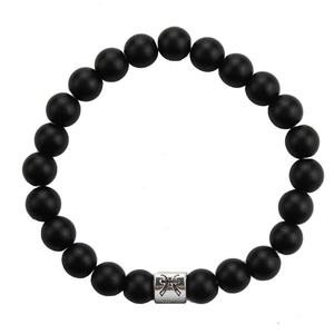 Zodiac Constellation Matte Stone Beaded Bracelet Men Elastic Astrology Accessory Gift
