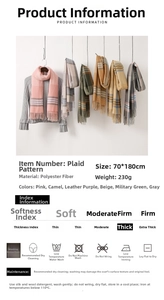 Détail montrant le motif à chevrons et les franges du foulard d'hiver en polyester