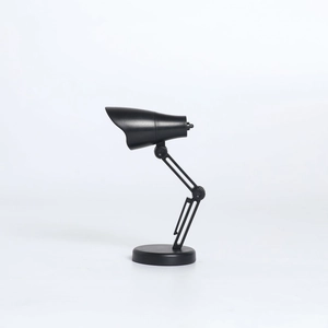 Mini lampe LED noire réglable avec bras flexible et base circulaire pour la lecture