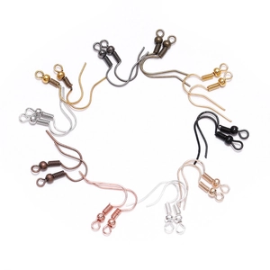 Assorted DIY metal earring hooks in gold silver and bronze finishes for jewelry making
