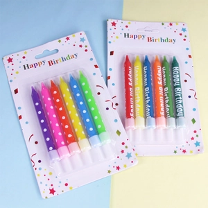 Polka dot and Happy Birthday letter candles for colorful cake decoration party supplies