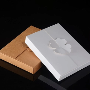 Four-leaf Clover Closure Gift Box Blank Kraft Paper White Cardboard Packaging For Party Favors Wedding Decorations