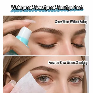 Waterproof and smudge-proof dark brown eyebrow pencil tested under water spray