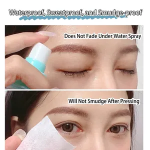 Waterproof and smudge-proof dark brown eyebrow pencil tested under water spray