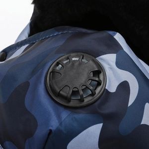 Winter camo trapper hat with breathing valve and warm fleece lining for men
