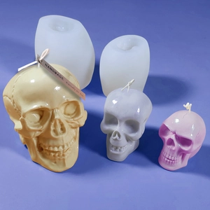 3D καλούπι σιλικόνης κρανίο για DIY παγάκια, σοκολάτες και κεριά Halloween
