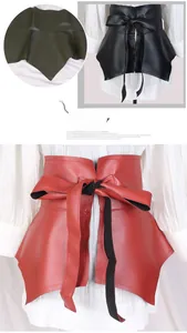 Peplum corset belt for women featuring front lace-up bow and ruffled hem detail