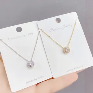 Collar Con Colgante De Halo Circular De Cobre Y Circonita Bañado En Oro Joyería Elegante Minimalista Para Mujer Cadena