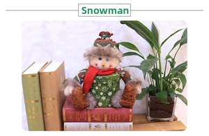 Detail of Christmas snowman gift box featuring a green snowflake base and plush textures