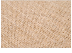Close-up of khaki knit fabric with intricate hollow-out texture and soft fiber details