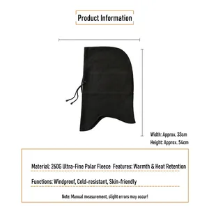 Fleece balaclava hood for winter outdoor cycling and skiing with windproof face mask