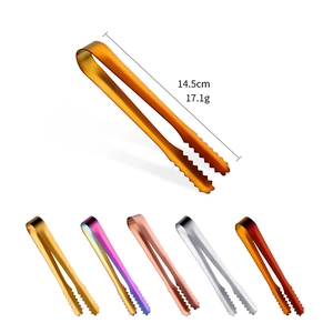 Pince à glaçons en U en acier inoxydable de 14,5 cm, disponible en plusieurs couleurs