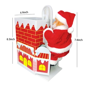 Electric climbing Santa Claus chimney toy with dimensions 8.3 inch height and 4.9 inch width
