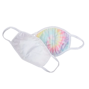 Set of two tie-dye and plain white breathable ear-loop face masks for outdoor protection