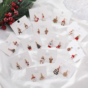 Christmas earring set with Santa, reindeer and bells featuring 925 silver posts