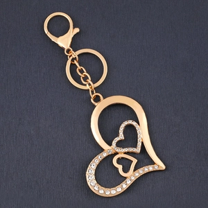 Heart Keychain Alloy Rhinestone Nested Love Shape Bag Pendant With Lobster Clasp Luxury Accessories For Women Girls