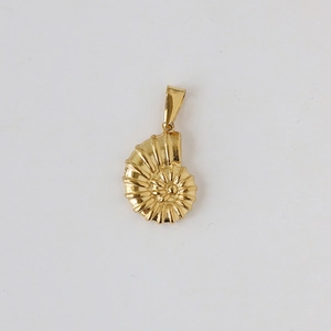Minimalistischer 18k vergoldeter Edelstahl-Muschel-Anhänger mit Schnecken-Design