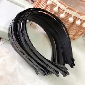 Matte black slim metal hairbands set for DIY crafts and hair accessories base