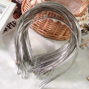 Polished silver metal headbands in bulk for DIY craft and hair accessory making