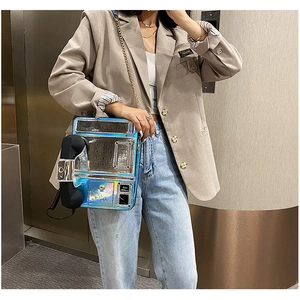 Bolso cruzado de teléfono holográfico chic, bolso de moda original para mujeres con estilo.