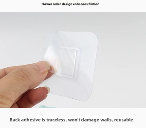 Strong adhesive transparent pad for mop holder with peel-off protective film backing
