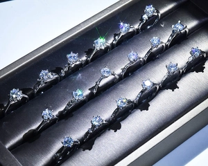 Luxury Zirconia Open Adjustable Ring For Women Sparkling Heart Round Square Shaped Electroplated Fashion Jewelry Gift