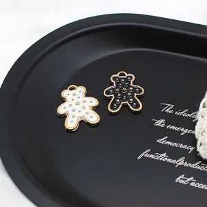 Breloques En Alliage D'émail Ours Mignon Motif Étoile Dorée Pendentifs Pour Création De Bijoux DIY Bracelet Boucle D'oreille Porte-clés